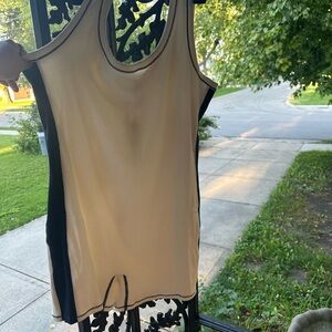 SKIMS Cream and Black Tank Top